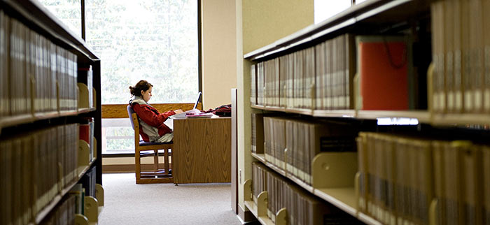 Student in Library