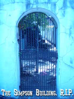 Gate at old Simpson Hall