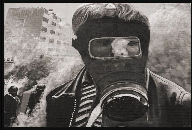 Gas mask mural